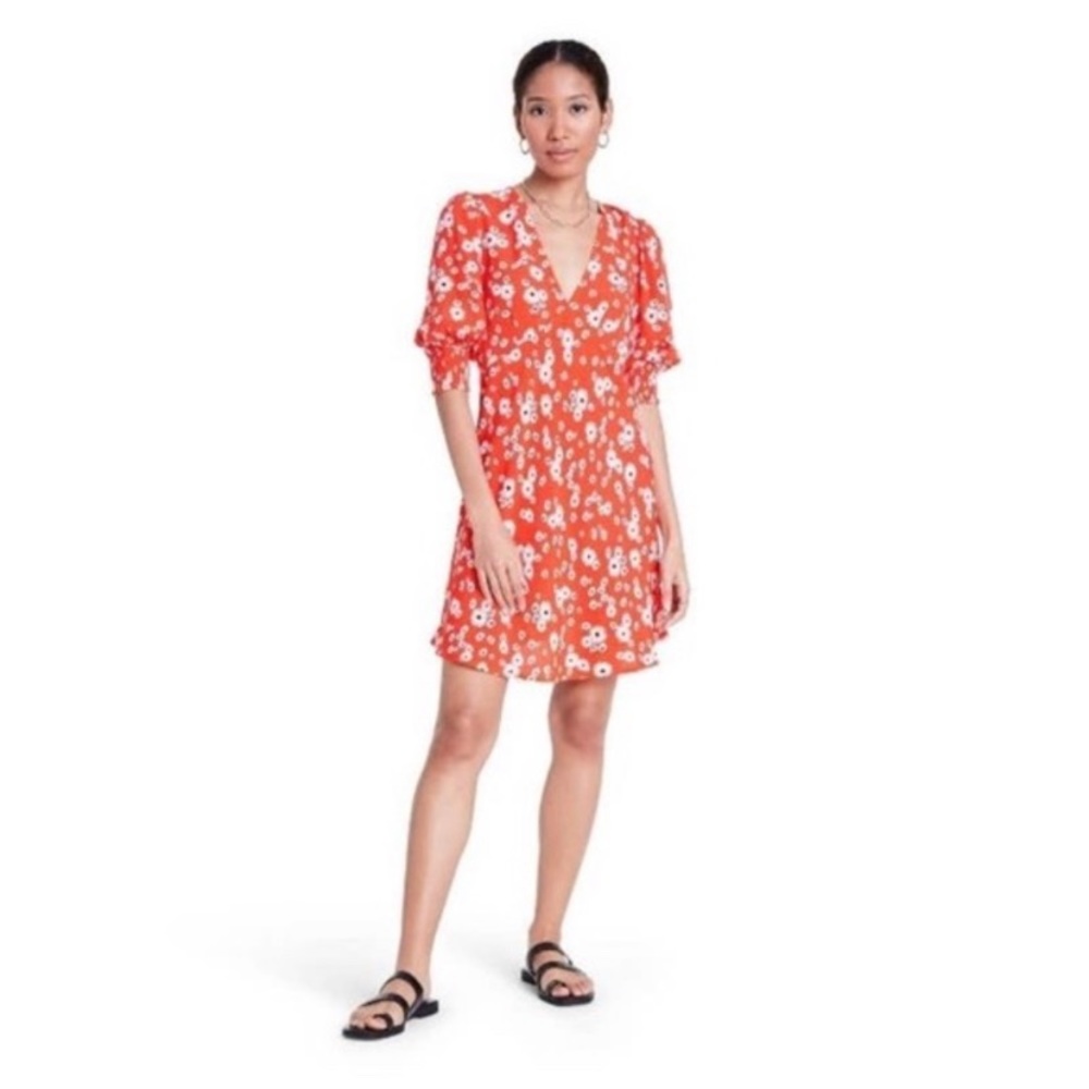 NWOT RIXO for Target Red Daisy Floral Swing Dress 16